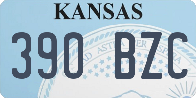KS license plate 390BZC