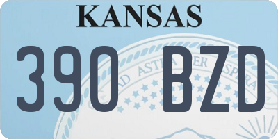 KS license plate 390BZD