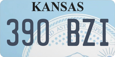 KS license plate 390BZI