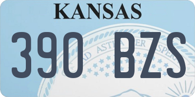 KS license plate 390BZS