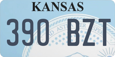 KS license plate 390BZT