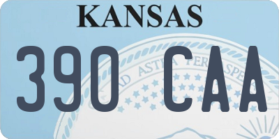 KS license plate 390CAA