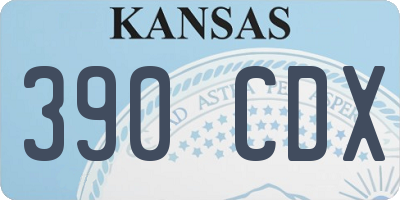 KS license plate 390CDX