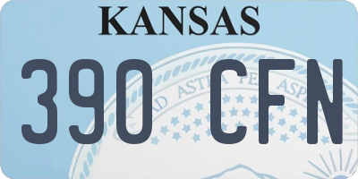 KS license plate 390CFN