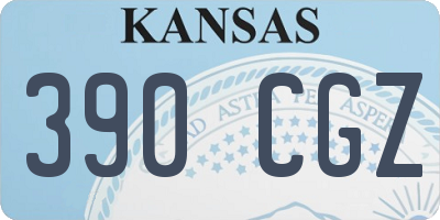 KS license plate 390CGZ