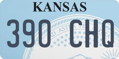 KS license plate 390CHQ