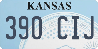 KS license plate 390CIJ