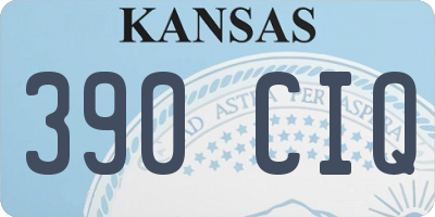 KS license plate 390CIQ
