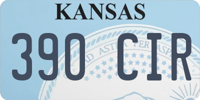KS license plate 390CIR