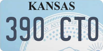KS license plate 390CTO