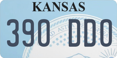 KS license plate 390DDO