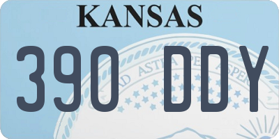 KS license plate 390DDY