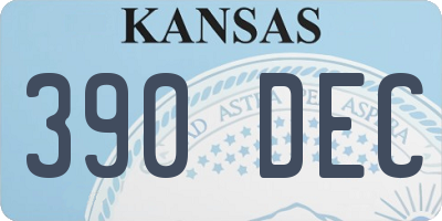 KS license plate 390DEC