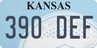 KS license plate 390DEF