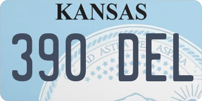 KS license plate 390DEL