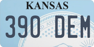 KS license plate 390DEM