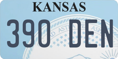 KS license plate 390DEN