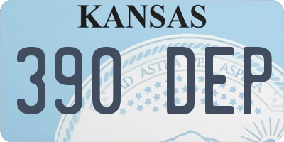 KS license plate 390DEP