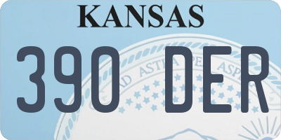 KS license plate 390DER