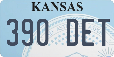 KS license plate 390DET
