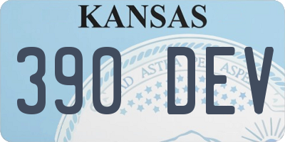 KS license plate 390DEV