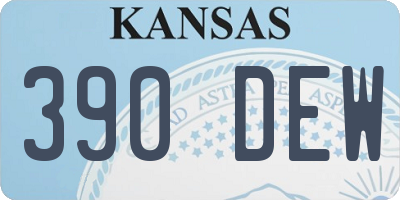 KS license plate 390DEW