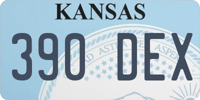 KS license plate 390DEX