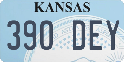 KS license plate 390DEY