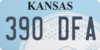 KS license plate 390DFA