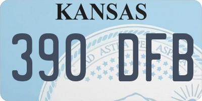 KS license plate 390DFB
