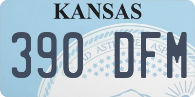 KS license plate 390DFM