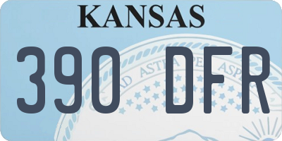 KS license plate 390DFR