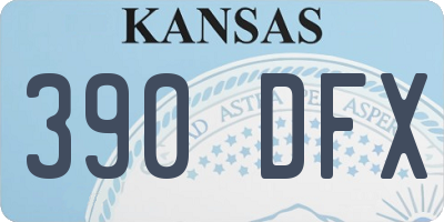 KS license plate 390DFX