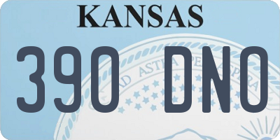 KS license plate 390DNO