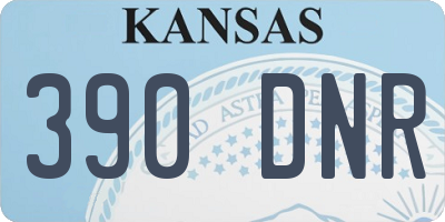 KS license plate 390DNR