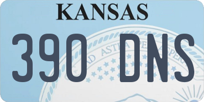 KS license plate 390DNS