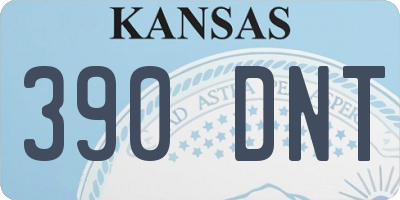 KS license plate 390DNT