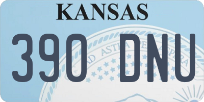 KS license plate 390DNU