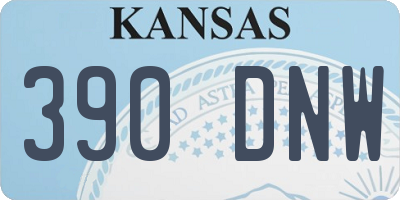 KS license plate 390DNW