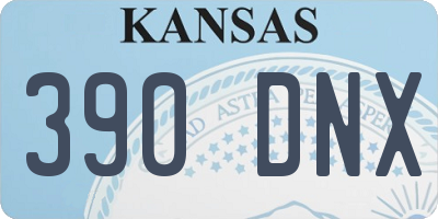 KS license plate 390DNX