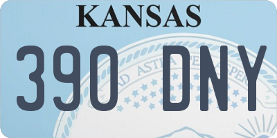 KS license plate 390DNY
