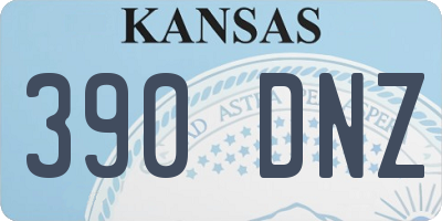 KS license plate 390DNZ