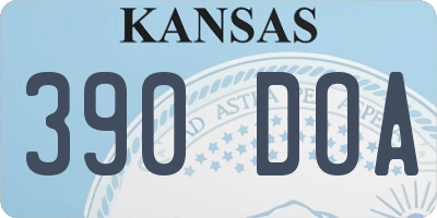 KS license plate 390DOA
