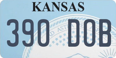 KS license plate 390DOB