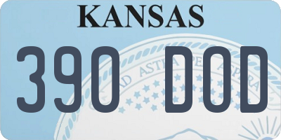 KS license plate 390DOD