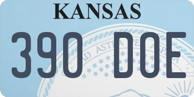 KS license plate 390DOE