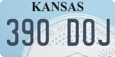 KS license plate 390DOJ
