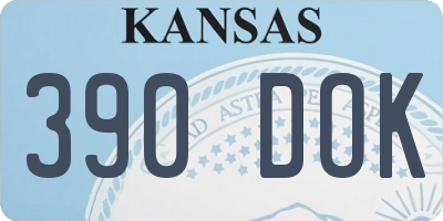 KS license plate 390DOK