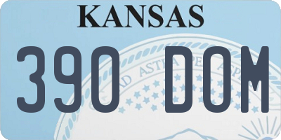 KS license plate 390DOM