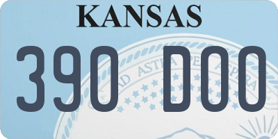 KS license plate 390DOO